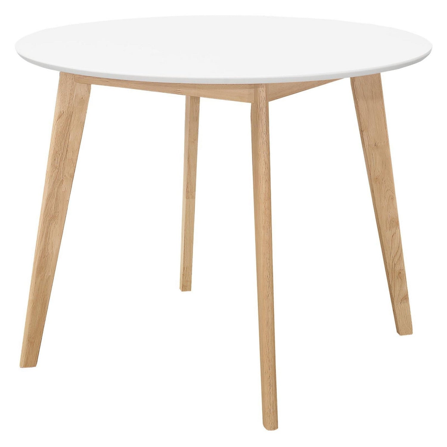 Breckenridge Round Dining Table Matte White and Natural Oak 192790