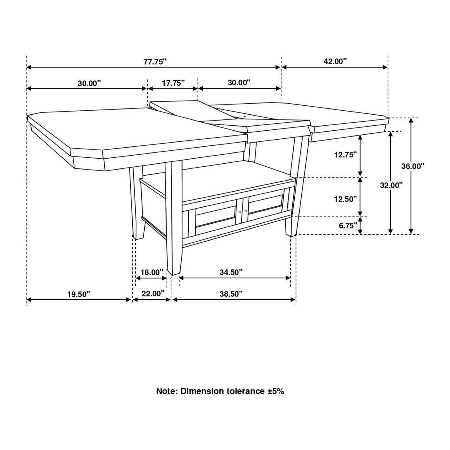 COUNTER HT TABLE 7 PC SET 193108-S7