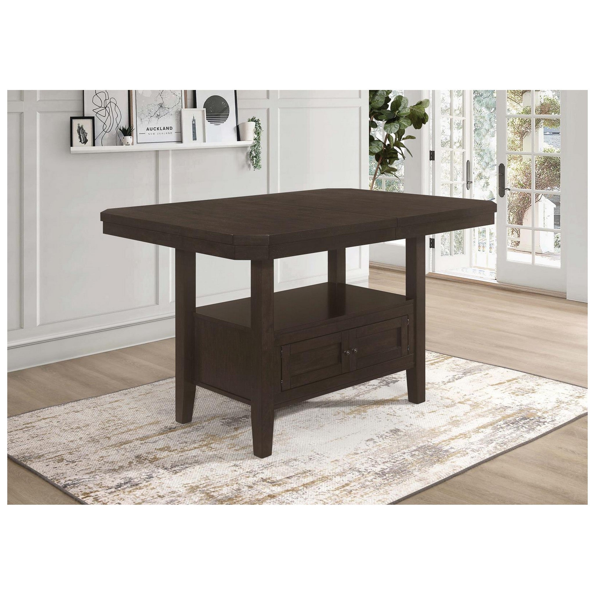 Prentiss Extendable Rectangular Counter Height Table with Butterfly Leaf Cappuccino 193108