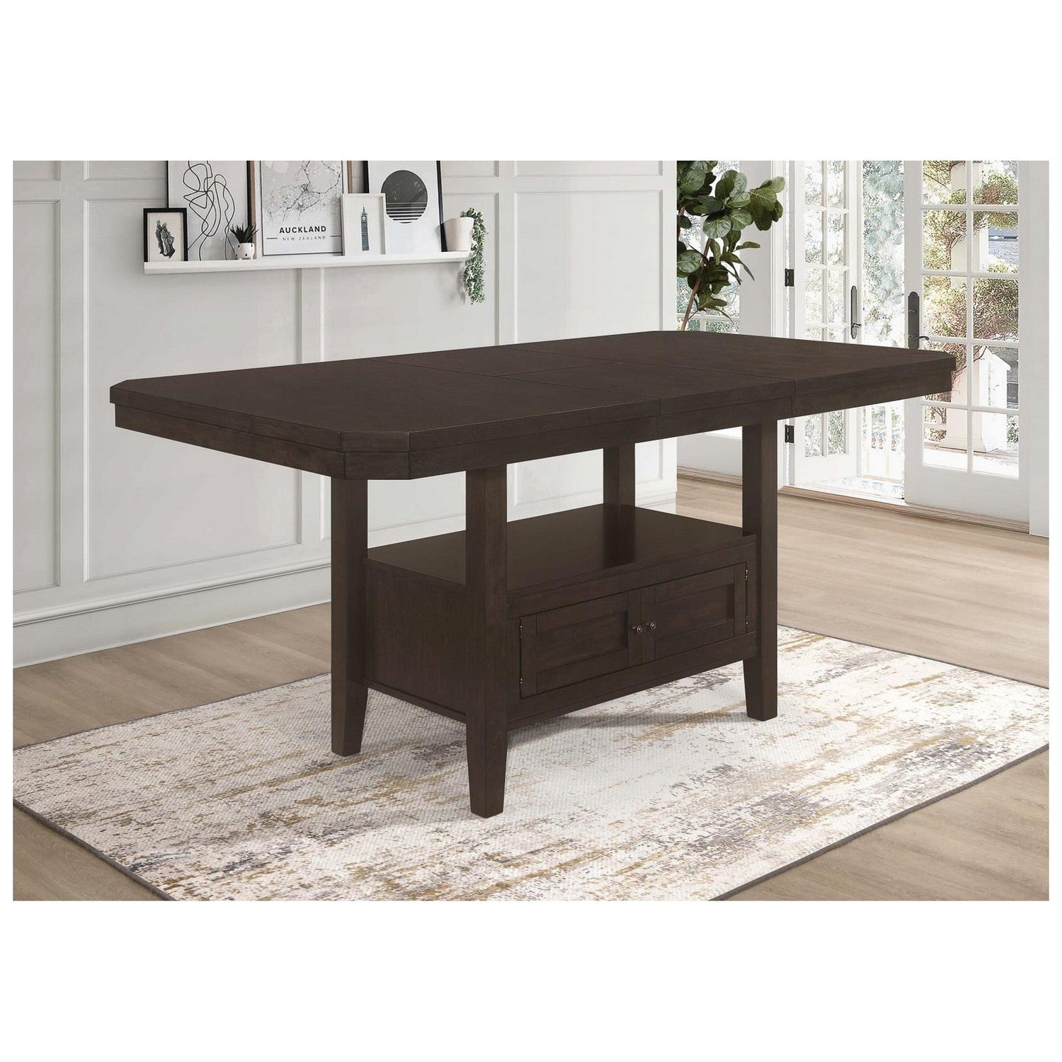 Prentiss Extendable Rectangular Counter Height Table with Butterfly Leaf Cappuccino 193108