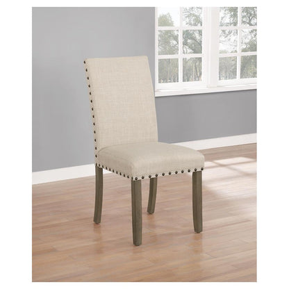 Coleman Upholstered Side Chairs Beige and Rustic Brown (Set of 2) 193132