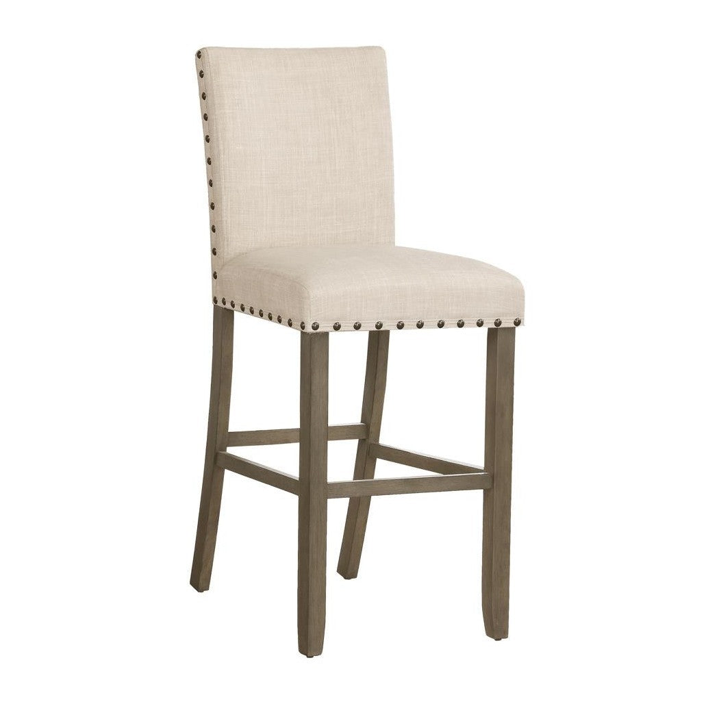 Ralland Upholstered Bar Stools with Nailhead Trim Beige (Set of 2) 193139