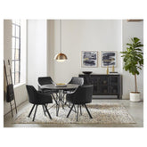 Tufted Sloped Arm Swivel Dining Chair Black and Gunmetal 193372BLK