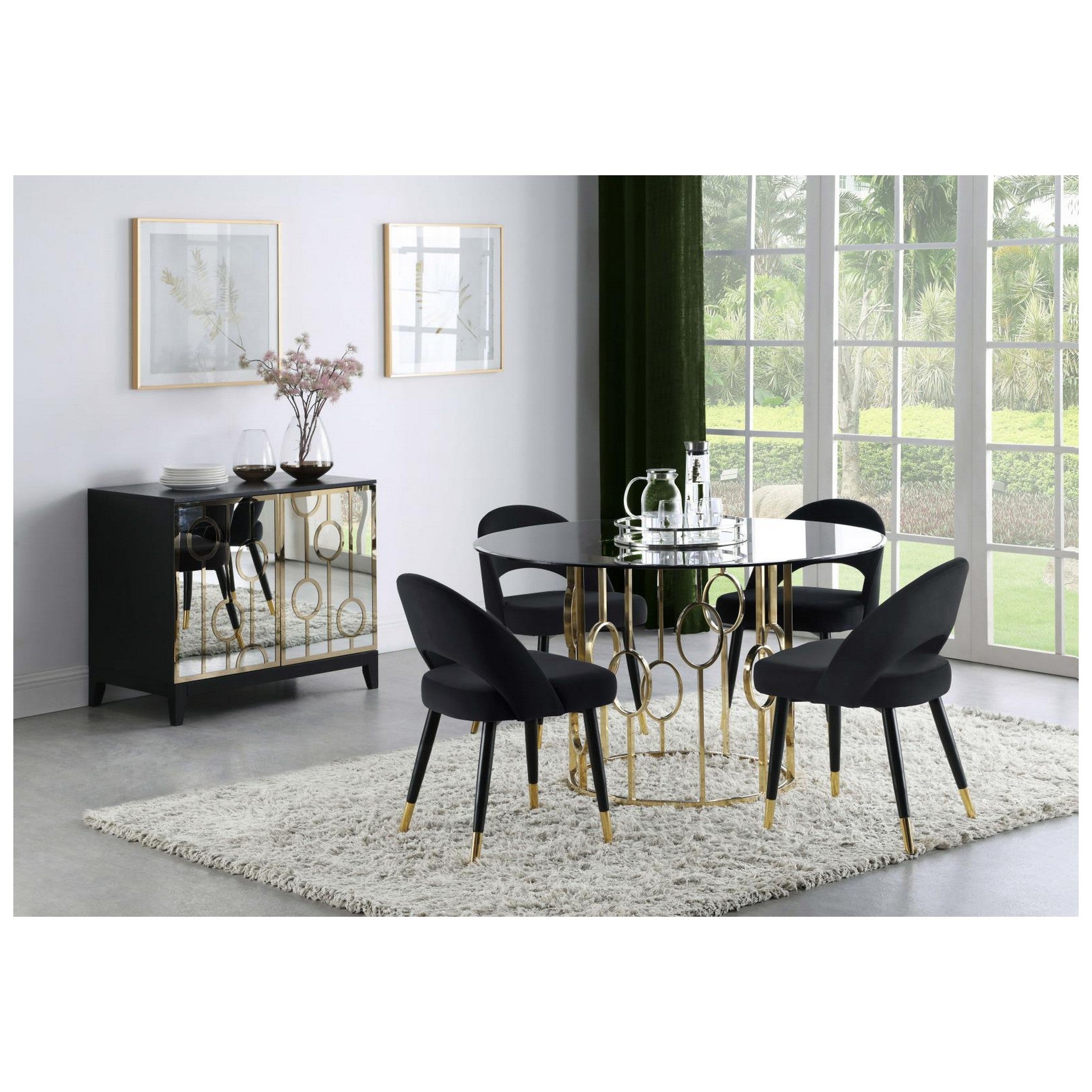 Lindsey Arched Back Upholstered Side Chairs Black (Set of 2) 193562