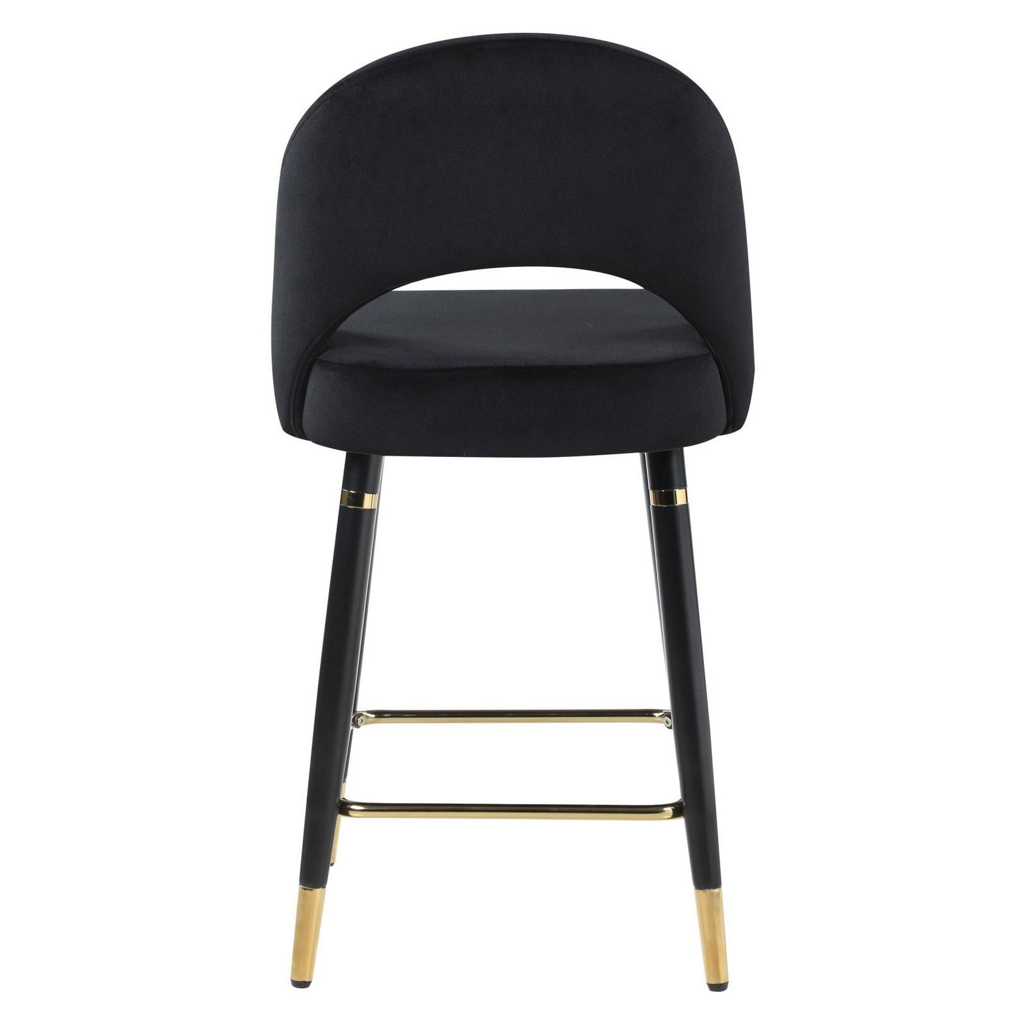 Reyes Arched Back Upholstered Counter Height Stools Black (Set of 2) 193569