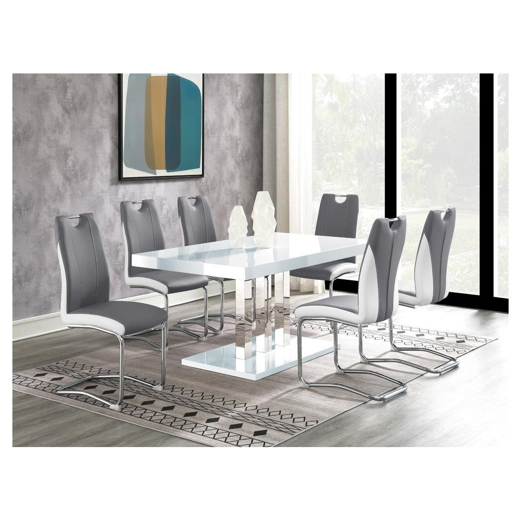 Brooklyn 5-piece Dining Set White and Chrome 193811-S5