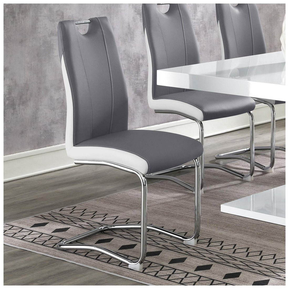 Brooklyn Upholstered Side Chairs with S-frame (Set of 4) Grey and White 193812