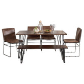 Topeka 6-piece Dining Set Mango Cocoa and Gunmetal 193851-S6