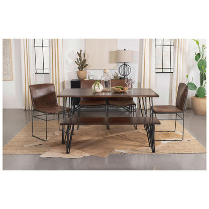 Topeka 6-piece Dining Set Mango Cocoa and Gunmetal 193851-S6