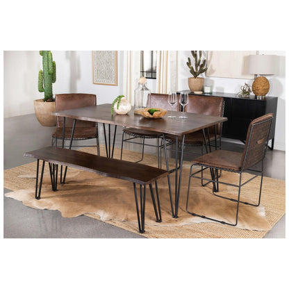 Topeka 6-piece Dining Set Mango Cocoa and Gunmetal 193851-S6