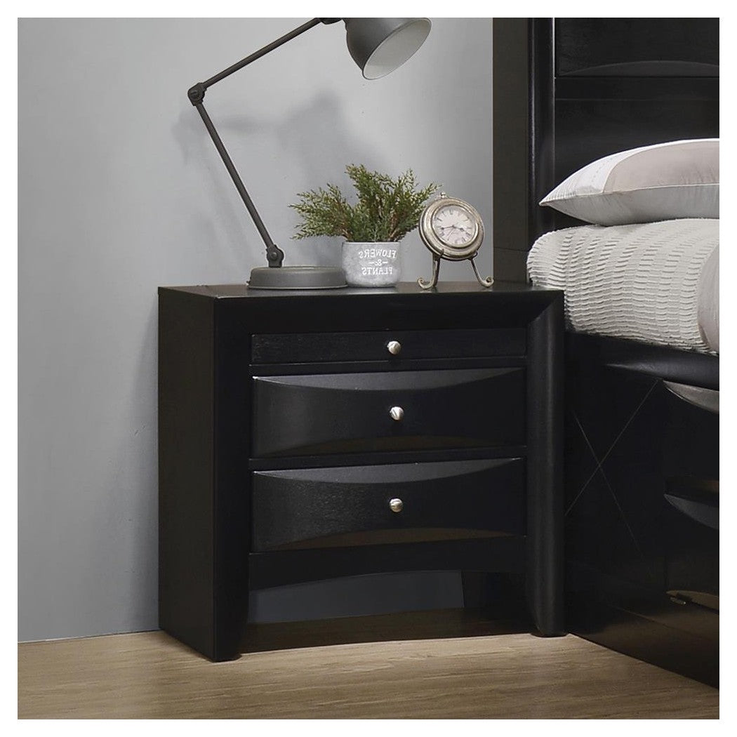 Briana Rectangular 2-drawer Nightstand Black 200702