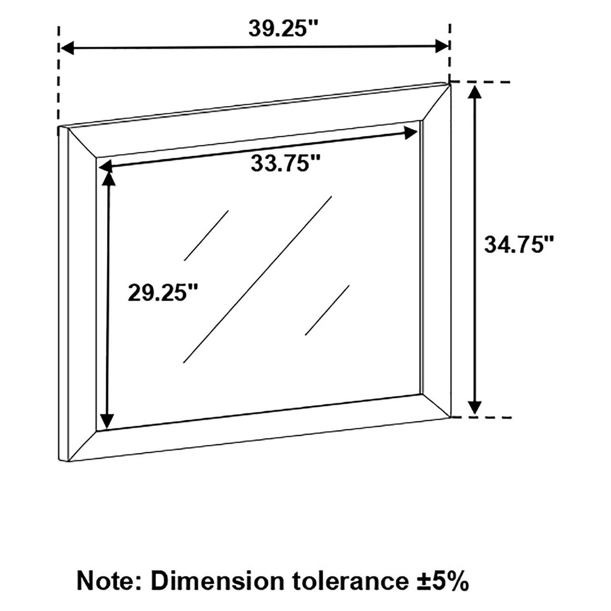 Briana Rectangle Dresser Mirror Black 200704