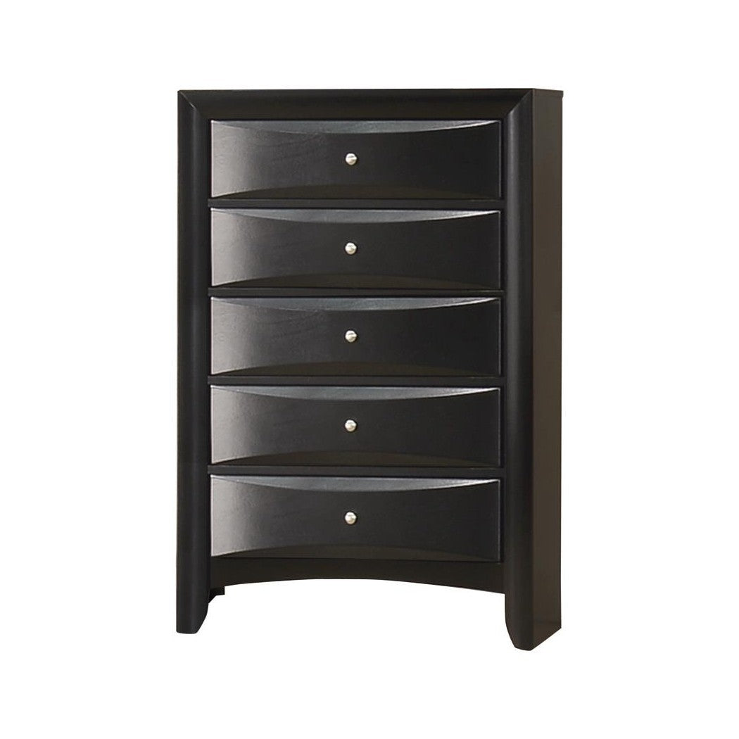 Briana Rectangular 5-drawer Chest Black 200705