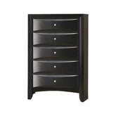 Briana Rectangular 5-drawer Chest Black 200705