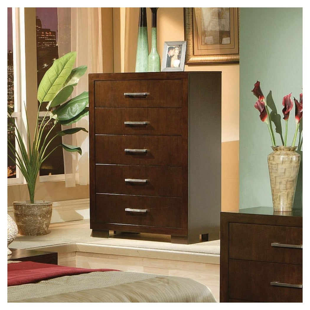 Jessica 5-drawer Chest Cappuccino 200715