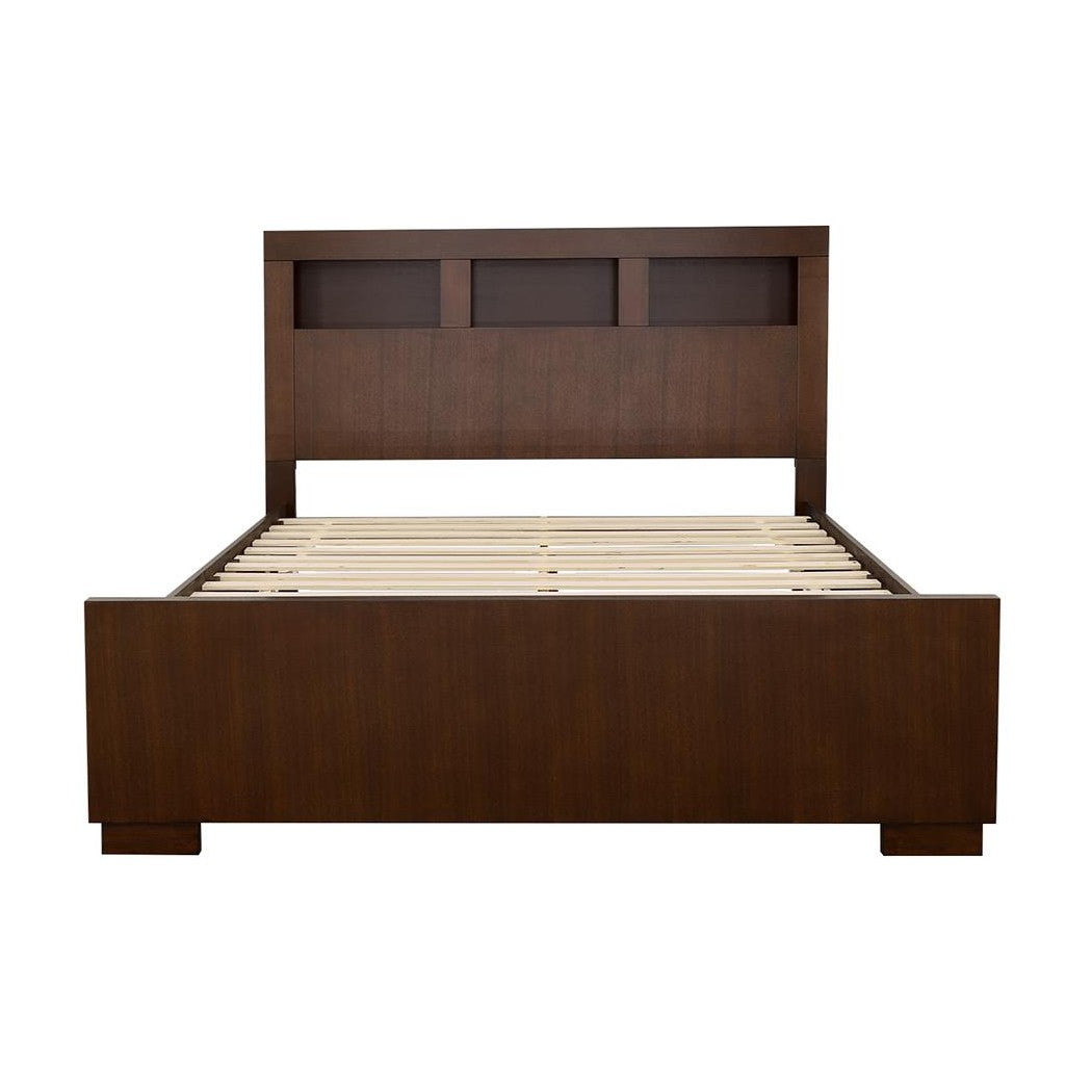 Jessica Queen Bed with Storage Headboard Cappuccino 200719Q