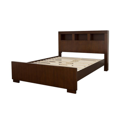 Jessica Queen Bed with Storage Headboard Cappuccino 200719Q