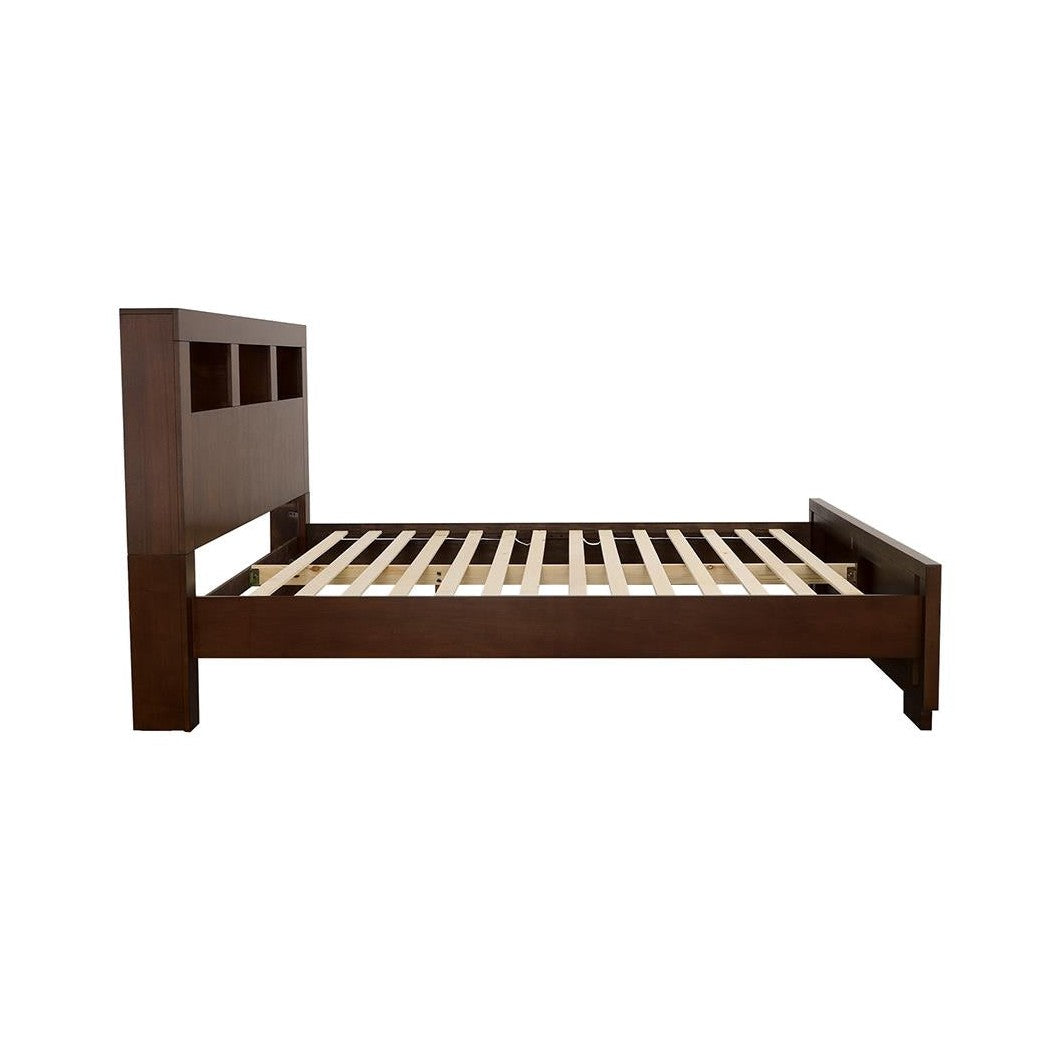 Jessica Queen Bed with Storage Headboard Cappuccino 200719Q