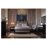 Barzini Eastern King Upholstered Bed Black and Grey 200891KE