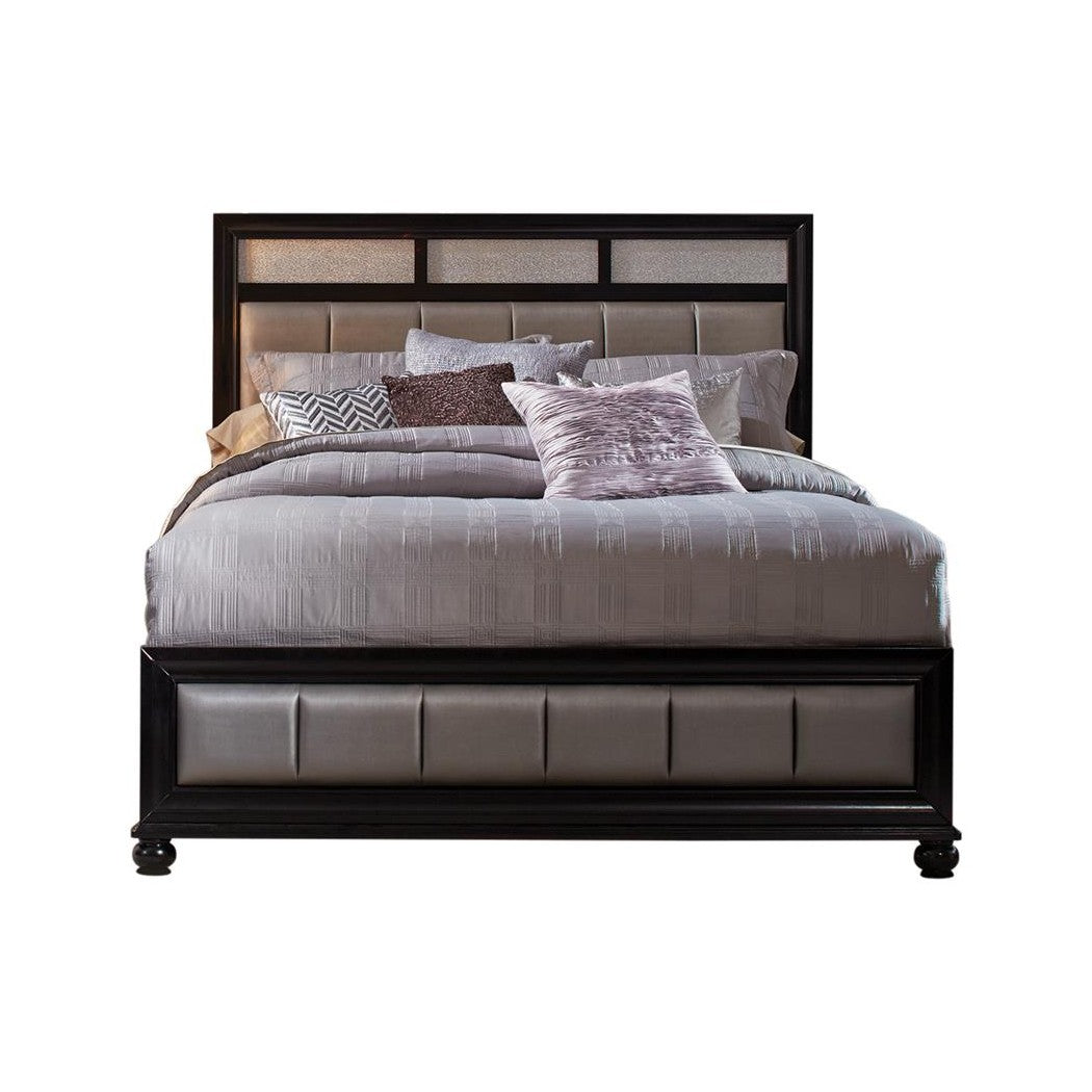 Barzini Queen Upholstered Bed Black and Grey 200891Q