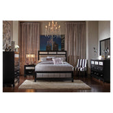 Barzini Queen Upholstered Bed Black and Grey 200891Q
