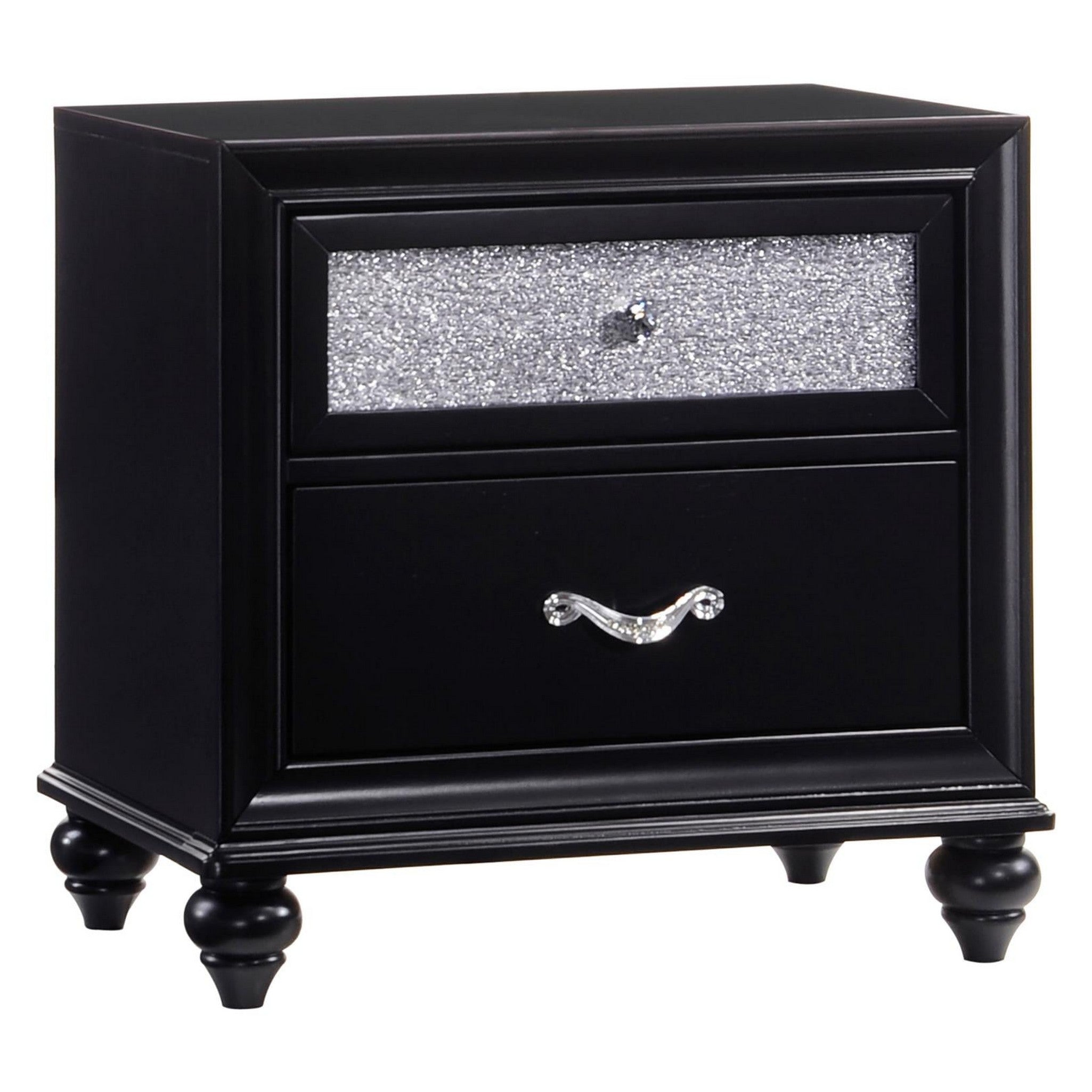 Barzini 2-drawer Rectangular Nightstand Black 200892