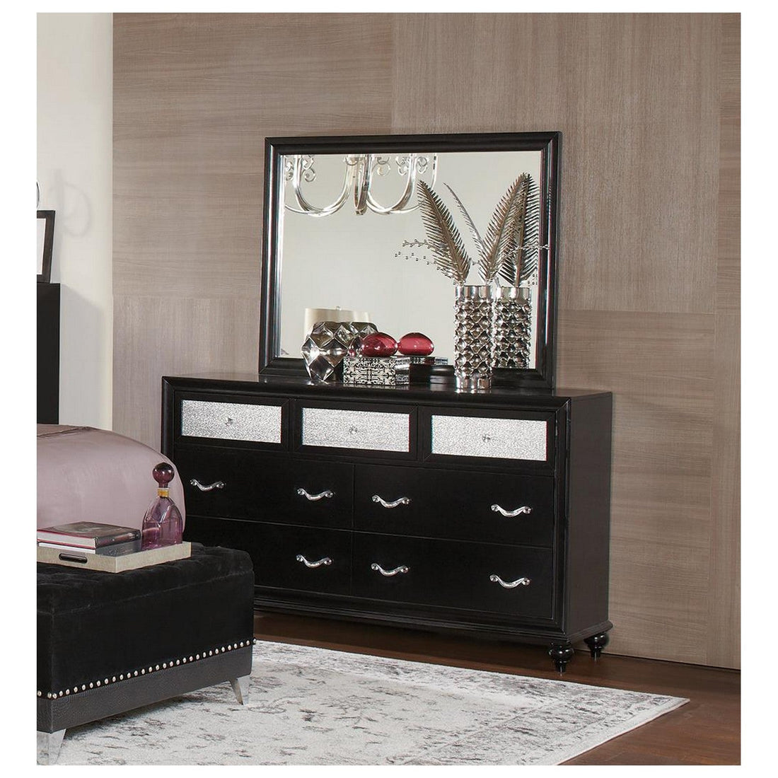 Barzini 7-drawer Rectangular Dresser Black 200893