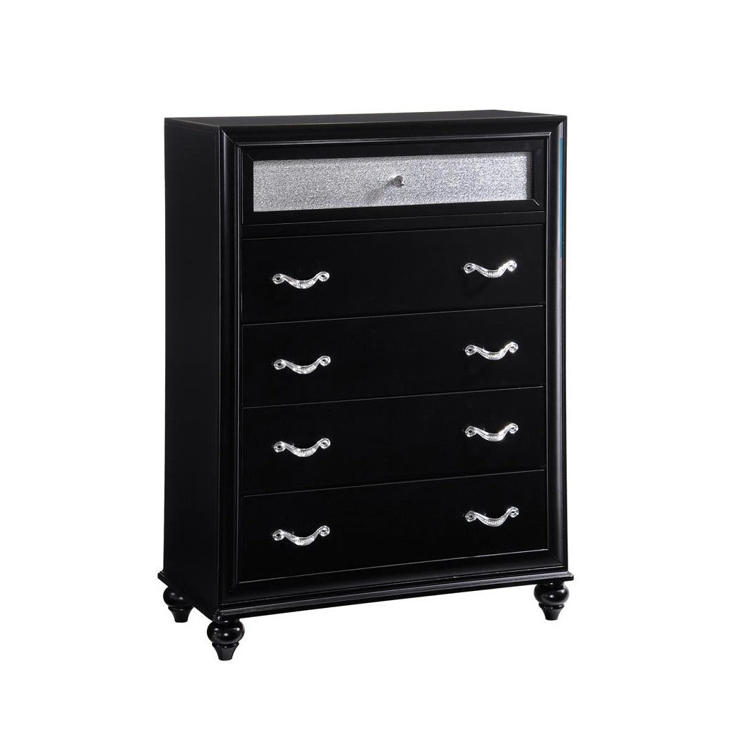 Barzini 5-drawer Rectangular Chest Black 200895