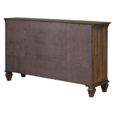 Franco 5-drawer Dresser with 2 Louvered Doors Burnished Oak 200973