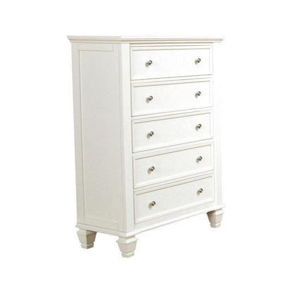 Sandy Beach 5-drawer Rectangular Chest White 201305