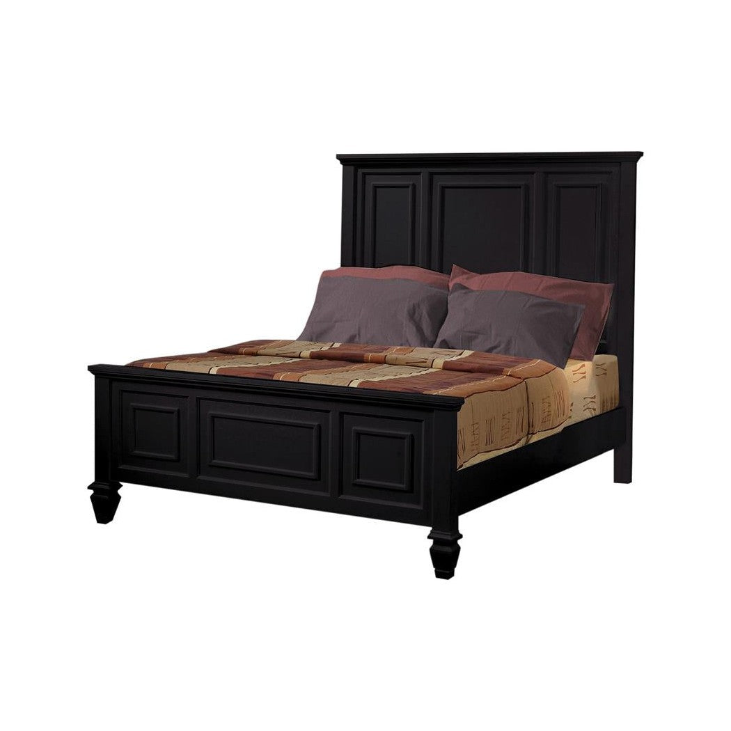 Sandy Beach Eastern King Panel Bed with High Headboard Black 201321KE