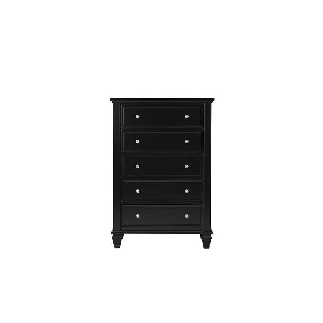 Sandy Beach 5-drawer Chest Black 201325