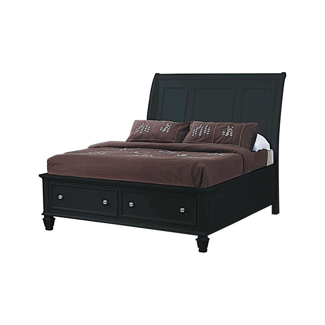 Sandy Beach Queen Storage Sleigh Bed Black 201329Q