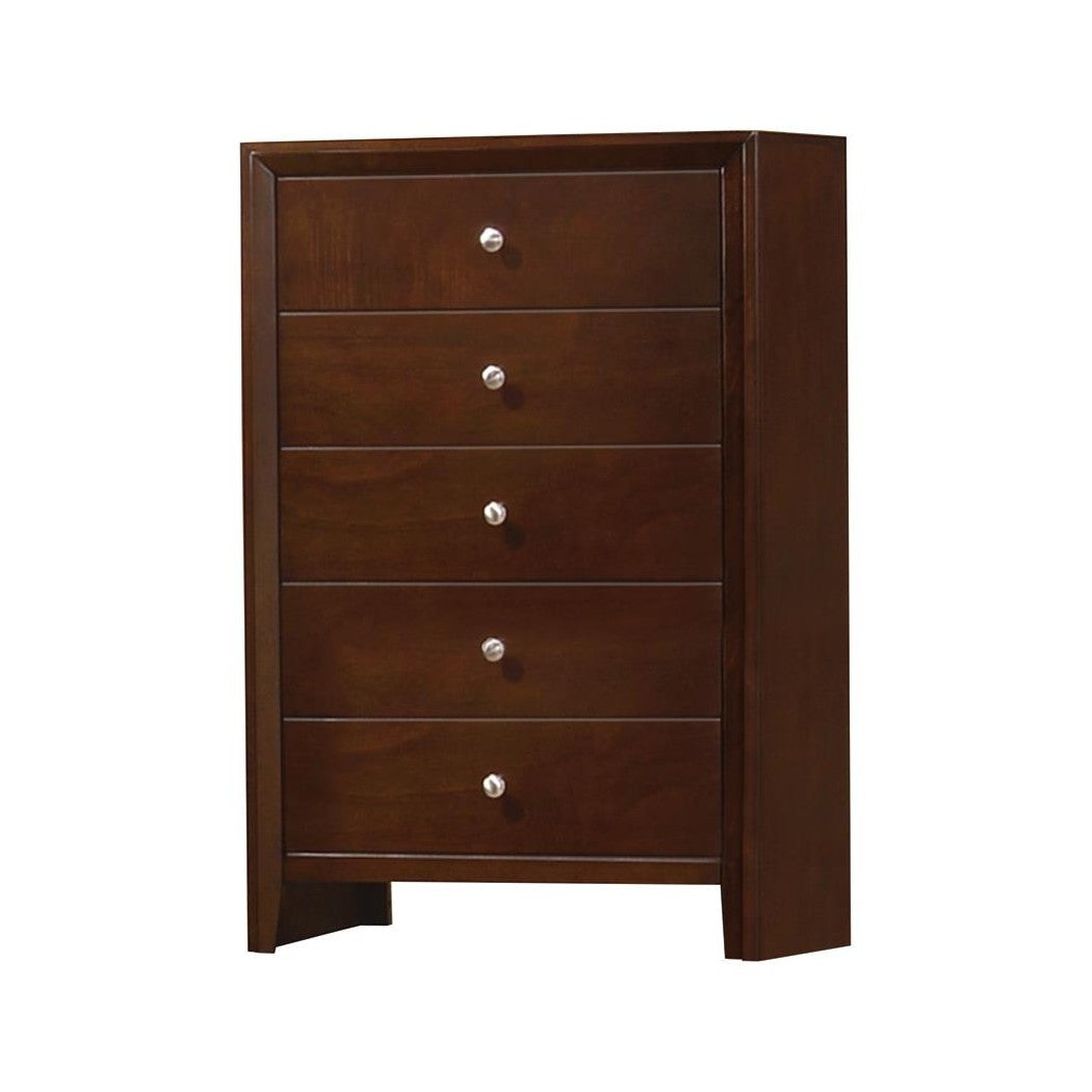 Serenity Rectangular 5-drawer Chest Rich Merlot 201975