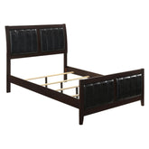 Carlton Eastern King Upholstered Bed Cappuccino and Black 202091KE