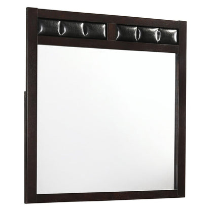 Carlton Upholstered Rectangular Mirror Cappuccino 202094