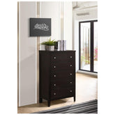 Carlton 5-drawer Rectangular Chest Cappuccino 202095