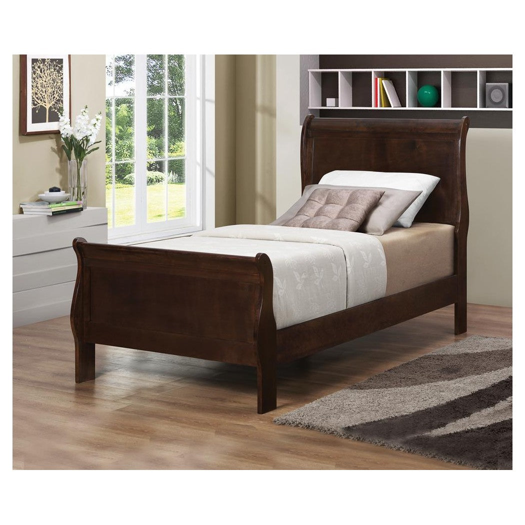 Louis Philippe Twin Panel Sleigh Bed Cappuccino 202411T