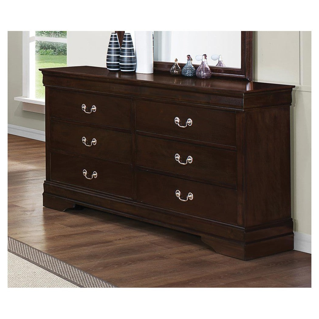 Louis Philippe 6-drawer Dresser Cappuccino 202413