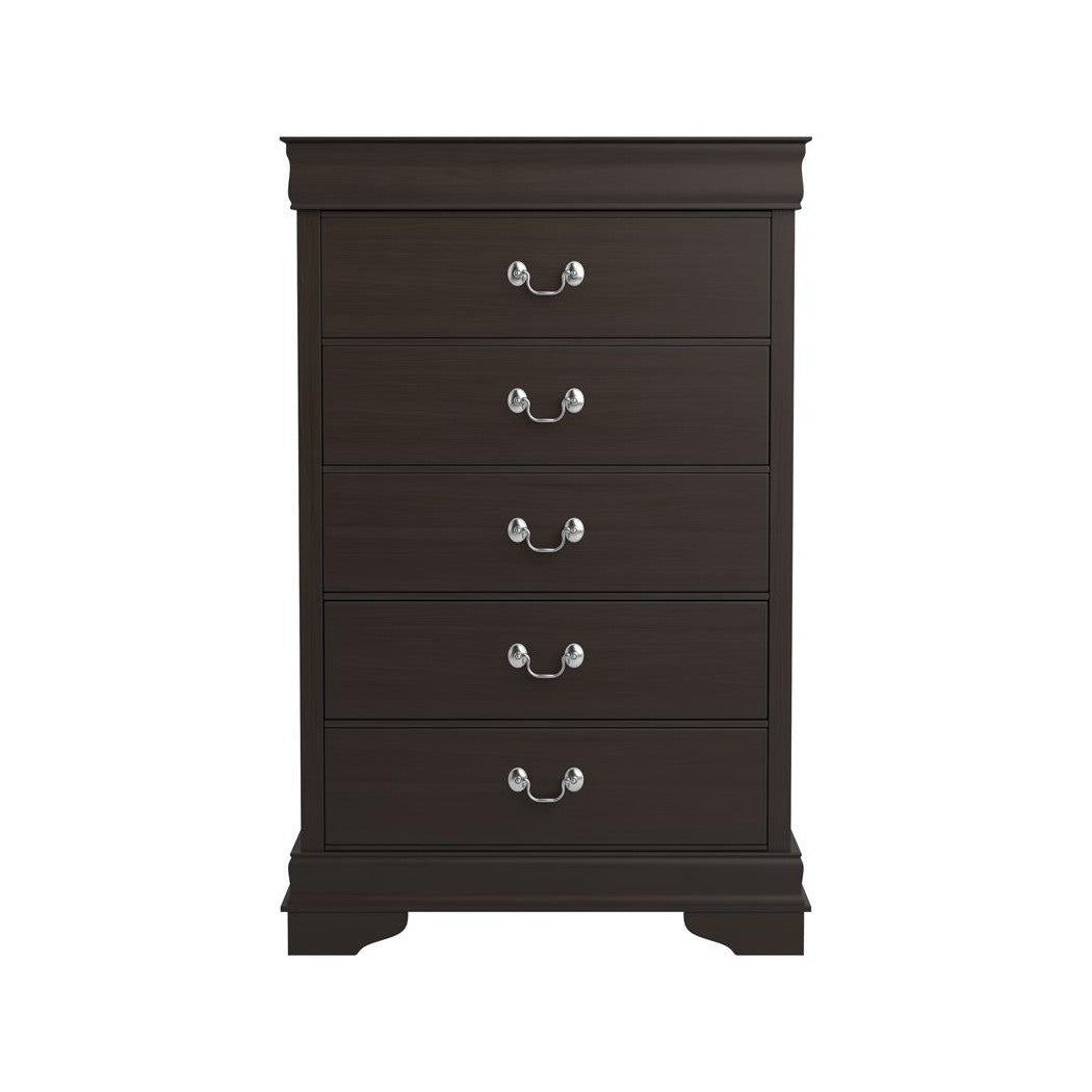 Louis Philippe 5-drawer Chest with Silver Bails Cappuccino 202415