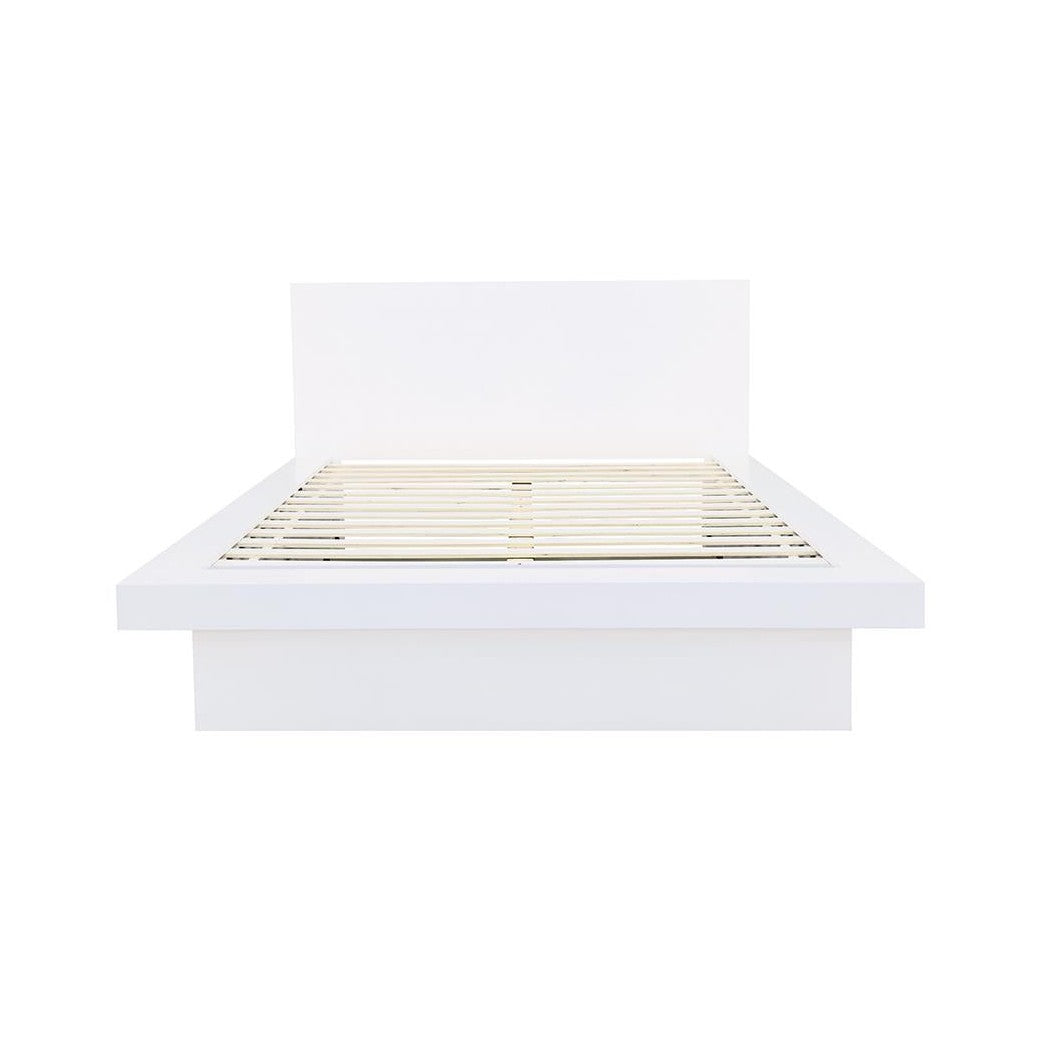 Jessica Queen Platform Bed with Rail Seating White 202990Q