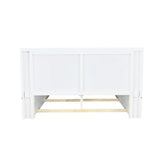 Jessica Queen Platform Bed with Rail Seating White 202990Q