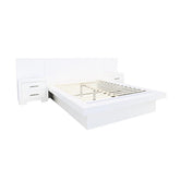 Jessica Queen Platform Bed with Rail Seating White 202990Q