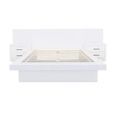 Jessica Queen Platform Bed with Rail Seating White 202990Q