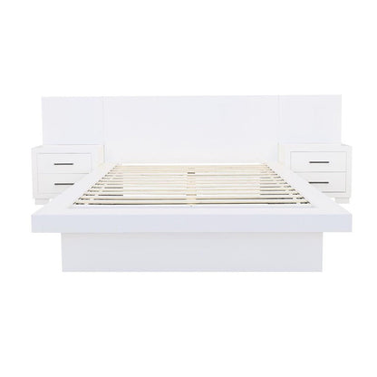 Jessica Queen Platform Bed with Rail Seating White 202990Q