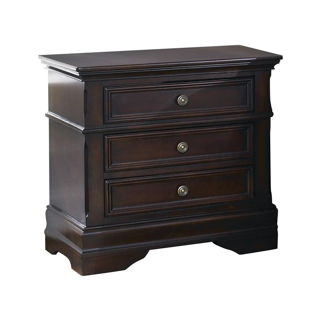 Cambridge 3-drawer Rectangular Nightstand Cappuccino 203192