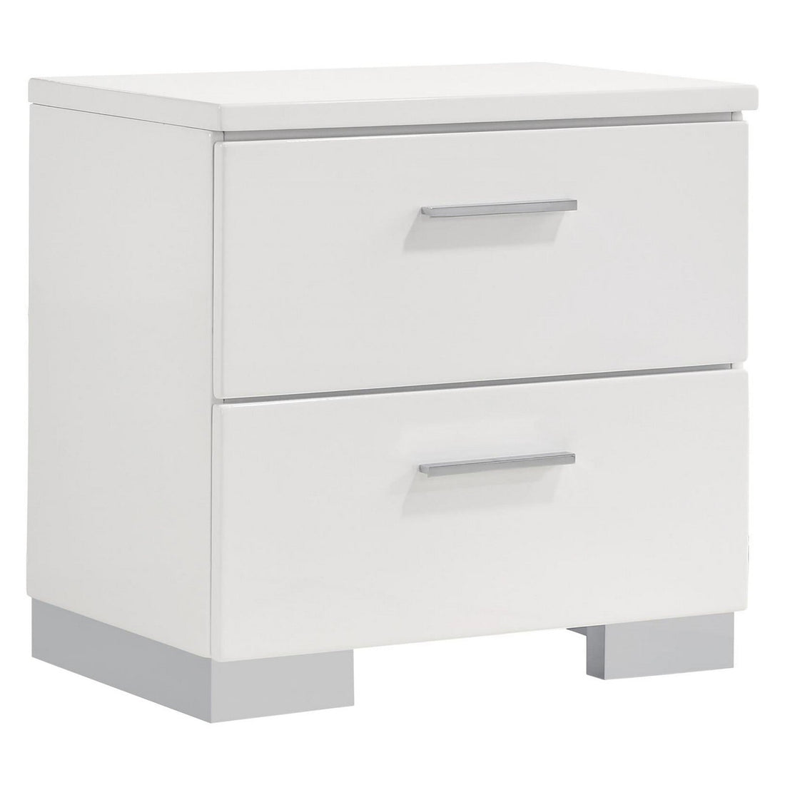 Felicity 2-drawer Nightstand Glossy White 203502