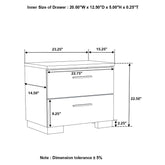 Felicity 2-drawer Nightstand Glossy White 203502