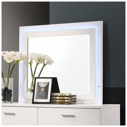 Felicity Mirror Glossy White with LED Light 203504LED