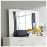 Felicity Rectangle Dresser Mirror Glossy White 203504